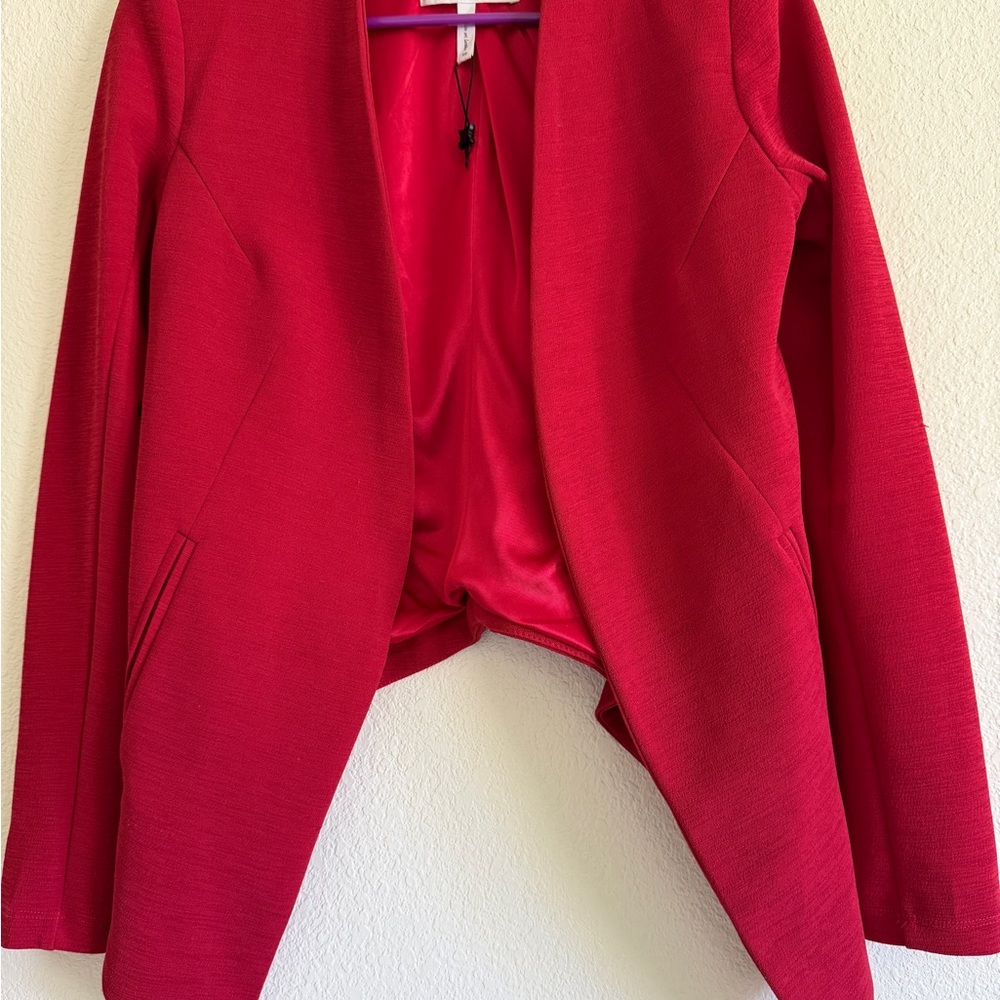 BCBGeneration Red Open-Front Tailored Blazer NWT - image 2